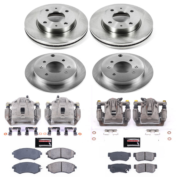 PowerStop OE Stock Replacement Low-Dust Ceramic Brake Pad, Rotor and Caliper Kit