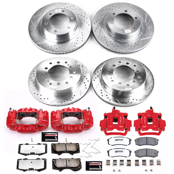 PowerStop Z36 Truck and SUV Ceramic Brake Pad, Drilled & Slotted Rotor, and Cali