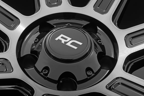 17x9 Rough Country 89 Series Black Machined Gun Metal Wheel 6x5.5 ET-12 CB4.173