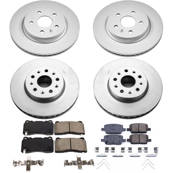 PowerStop Genuine Geomet Coated Rotor and Low-Dust Ceramic Brake Pad Kit