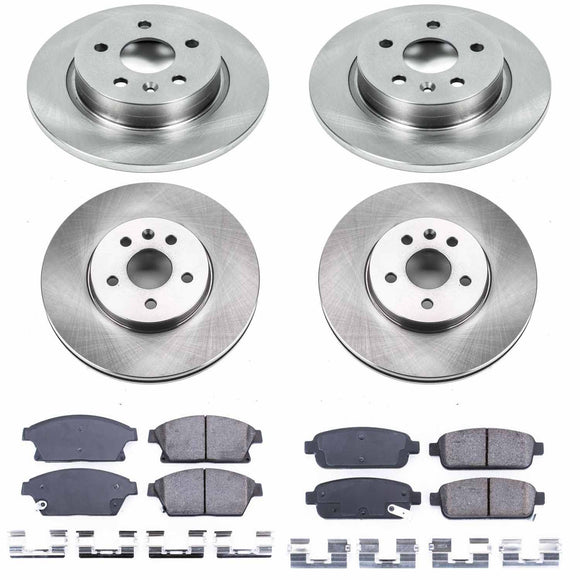 PowerStop OE Stock Replacement Low-Dust Ceramic Brake Pad and Rotor Kit