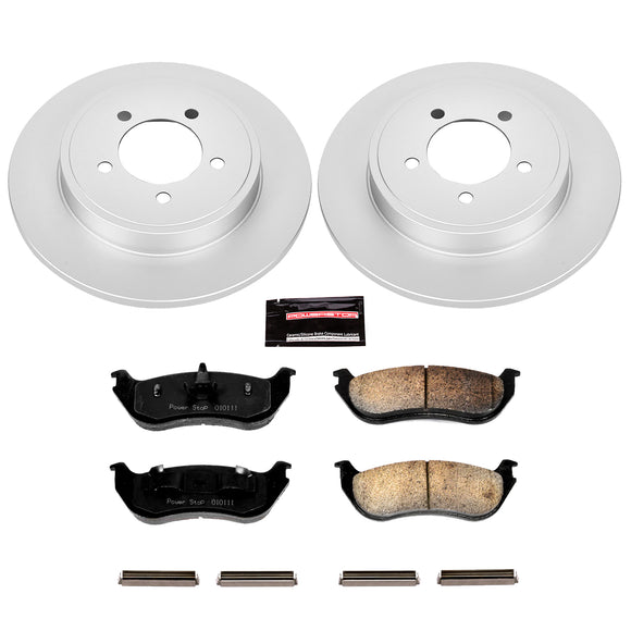 PowerStop Genuine Geomet Coated Rotor and Low-Dust Ceramic Brake Pad Kit