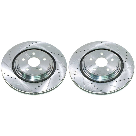 PowerStop Evolution Drilled Slotted Rotors Pair Front For Toyota Highlander