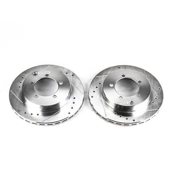 PowerStop Evolution Drilled Slotted Rotors Pair Rear For Dodge Stealth