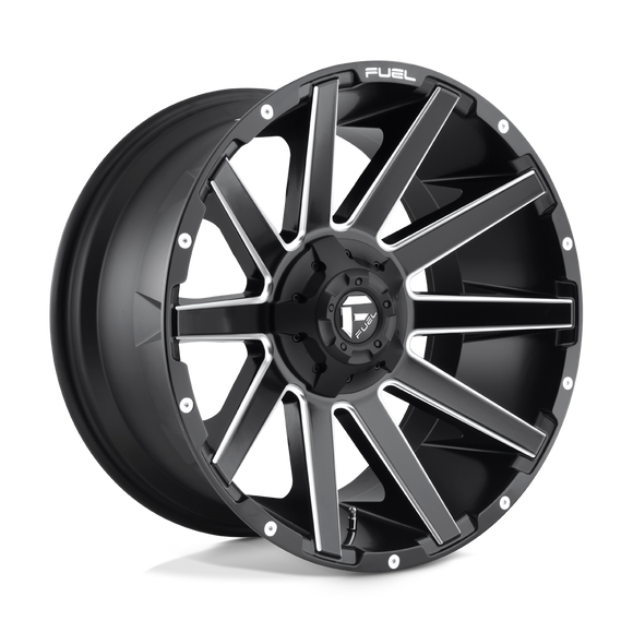 22X12 Fuel D616 Contra Matte Black Milled 6X135/6X139.7 ET-43 wheel/rim