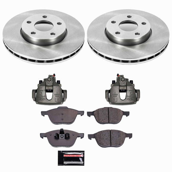 PowerStop OE Stock Replacement Low-Dust Ceramic Brake Pad, Rotor and Caliper Kit