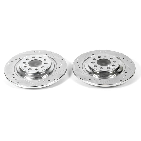 PowerStop Evolution Drilled Slotted Rotors Pair Rear For Jeep Cherokee
