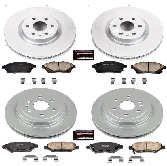 PowerStop Genuine Geomet Coated Rotor and Low-Dust Ceramic Brake Pad Kit