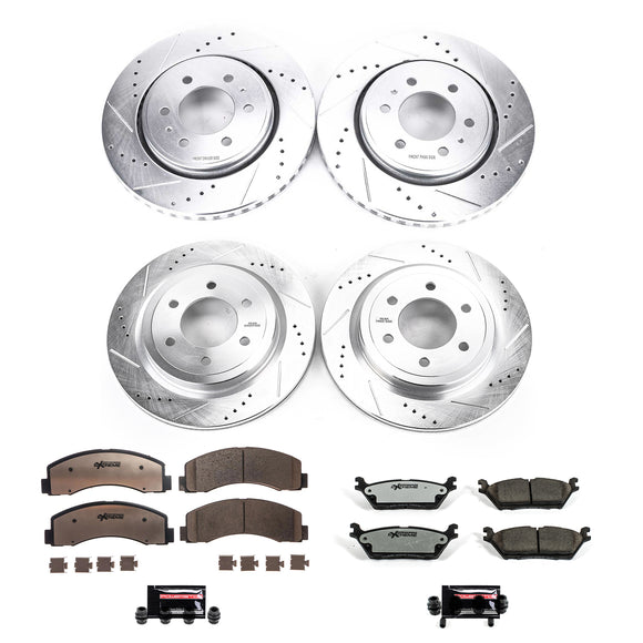 PowerStop Z36 Carbon-Fiber Ceramic Brake Pad with Drilled and Slotted Rotor Kit
