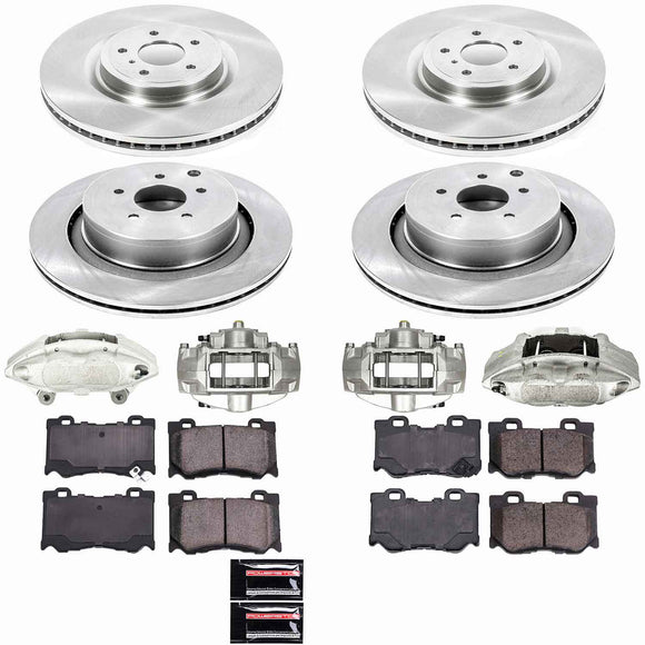 PowerStop OE Stock Replacement Low-Dust Ceramic Brake Pad, Rotor and Caliper Kit