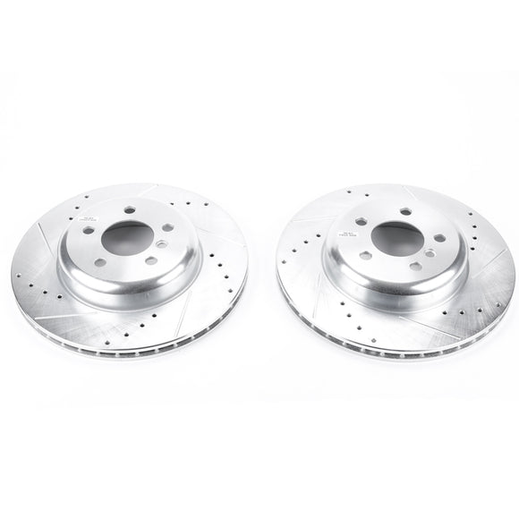 PowerStop Evolution Drilled Slotted Rotors Pair Rear For BMW 335i
