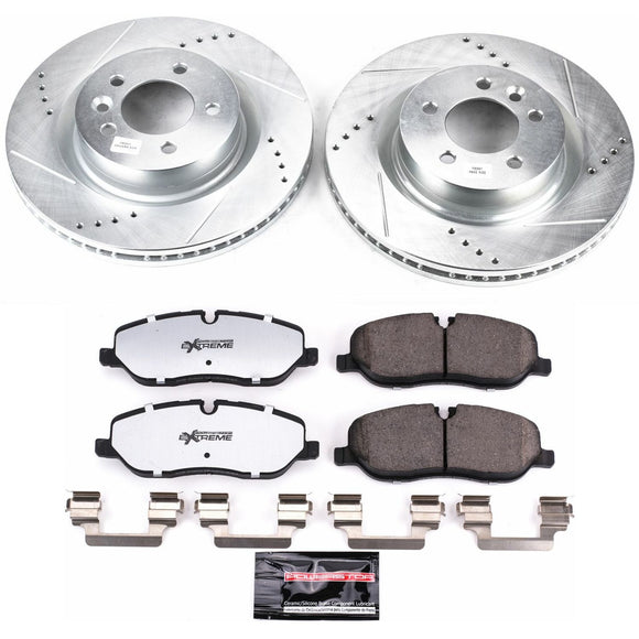 PowerStop Z36 Carbon-Fiber Ceramic Brake Pad with Drilled and Slotted Rotor Kit