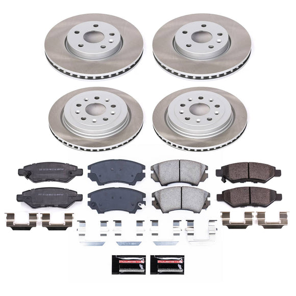 PowerStop Semi-Coated Rotor and Low-Dust Ceramic Brake Pad Kit