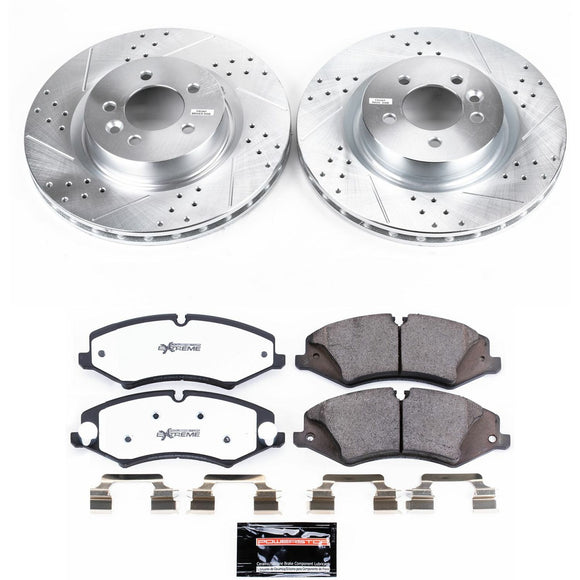 PowerStop Z36 Carbon-Fiber Ceramic Brake Pad with Drilled and Slotted Rotor Kit