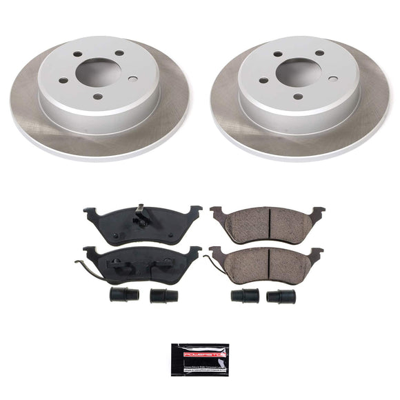 PowerStop Semi-Coated Rotor and Low-Dust Ceramic Brake Pad Kit