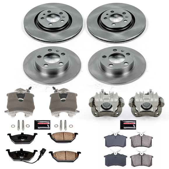 PowerStop OE Stock Replacement Low-Dust Ceramic Brake Pad, Rotor and Caliper Kit