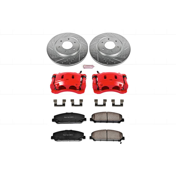 PowerStop Z23 Daily Driver Carbon-Fiber Ceramic Pads Drilled & Slotted Rotor & C