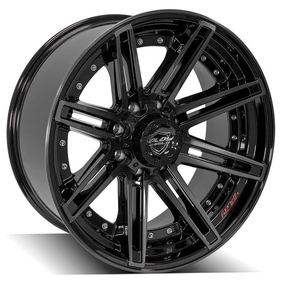4Play Gen2 4P08 22x10 Black Brushed Face Tinted Wheel 8x180 ET-24 CB124.1