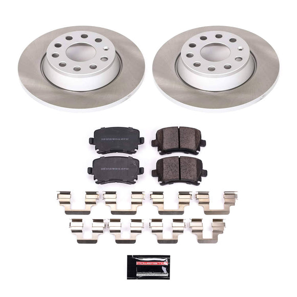 PowerStop Semi-Coated Rotor and Low-Dust Ceramic Brake Pad Kit
