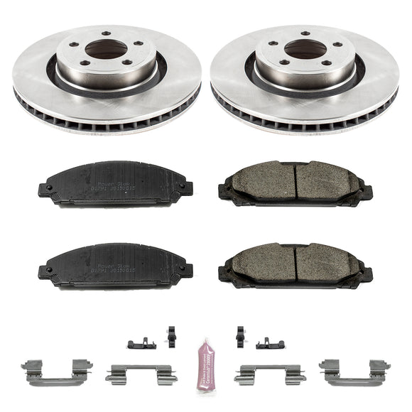 PowerStop OE Stock Replacement Low-Dust Ceramic Brake Pad and Rotor Kit