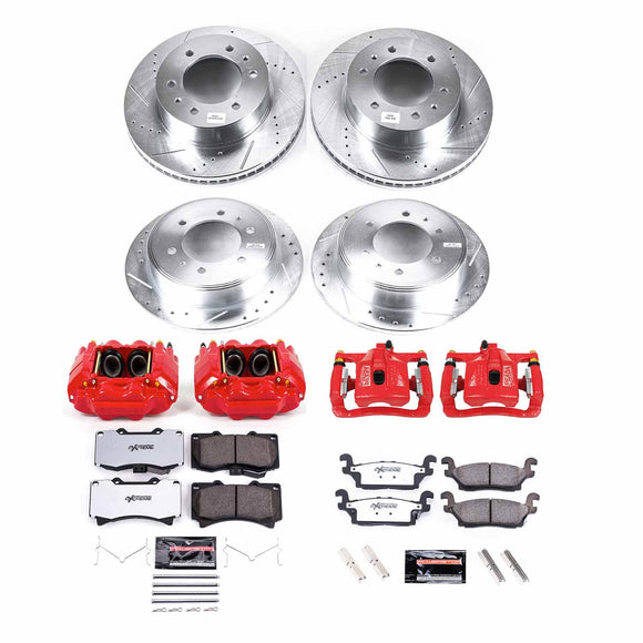 PowerStop Z36 Truck and SUV Ceramic Brake Pad, Drilled & Slotted Rotor, and Cali