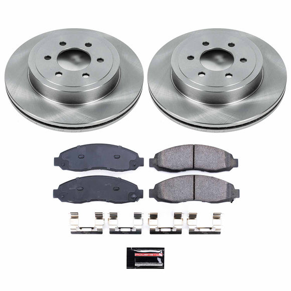 PowerStop OE Stock Replacement Low-Dust Ceramic Brake Pad and Rotor Kit