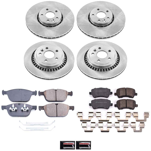PowerStop OE Stock Replacement Low-Dust Ceramic Brake Pad and Rotor Kit