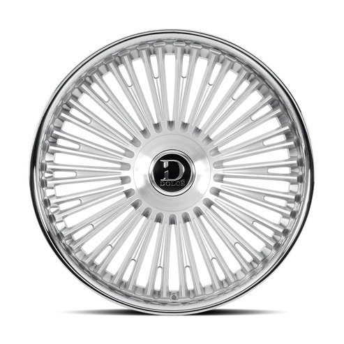 24x10 Dolce RAZZO Glossy Sliver Brush Face Stainless Lip Wheel 6x135 ET35 CB106.
