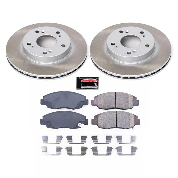 PowerStop Semi-Coated Rotor and Low-Dust Ceramic Brake Pad Kit