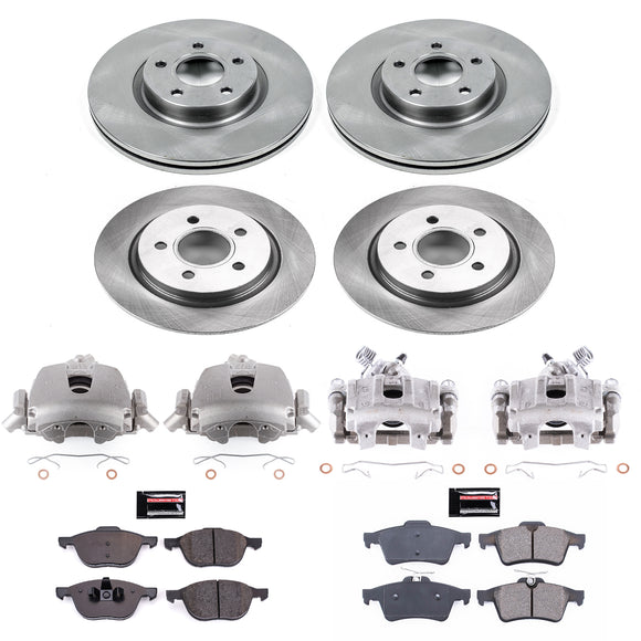 PowerStop OE Stock Replacement Low-Dust Ceramic Brake Pad, Rotor and Caliper Kit