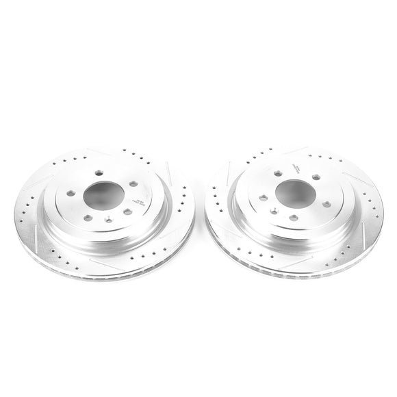 PowerStop Evolution Drilled Slotted Rotors Pair Rear For Cadillac ATS