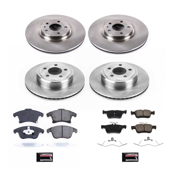PowerStop OE Stock Replacement Low-Dust Ceramic Brake Pad and Rotor Kit