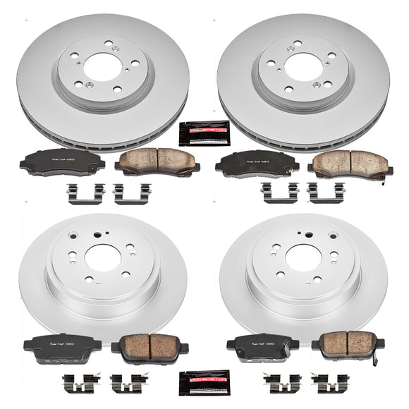 PowerStop Genuine Geomet Coated Rotor and Low-Dust Ceramic Brake Pad Kit