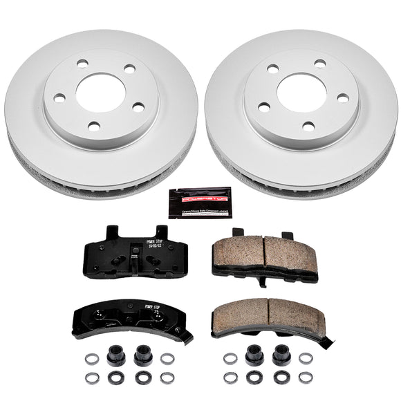 PowerStop Genuine Geomet Coated Rotor and Low-Dust Ceramic Brake Pad Kit
