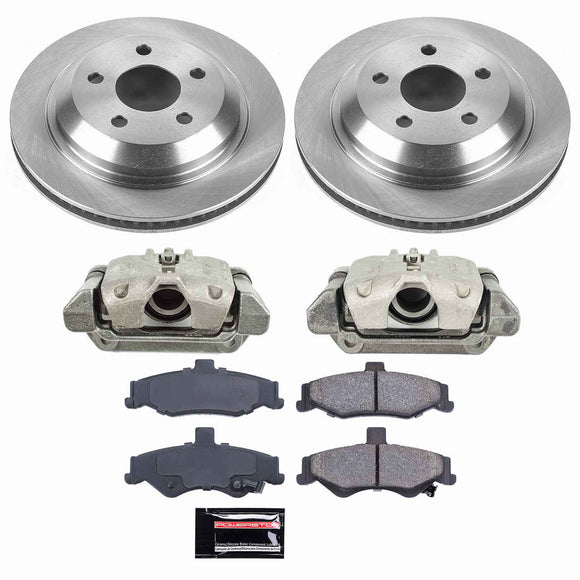 PowerStop OE Stock Replacement Low-Dust Ceramic Brake Pad, Rotor and Caliper Kit