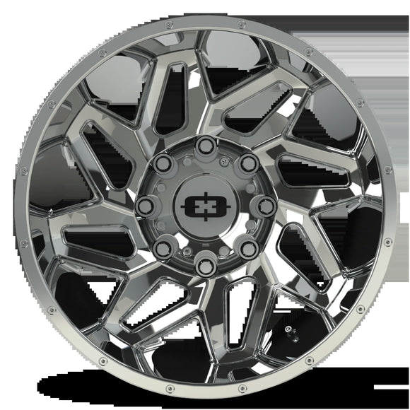 20x10 Vision 361 Spyder Chrome Wheel 8x180 ET-25 CB124.2