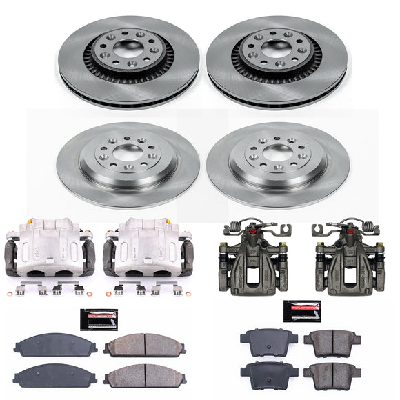 PowerStop OE Stock Replacement Low-Dust Ceramic Brake Pad, Rotor and Caliper Kit