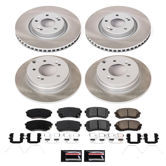 PowerStop Semi-Coated Rotor and Low-Dust Ceramic Brake Pad Kit
