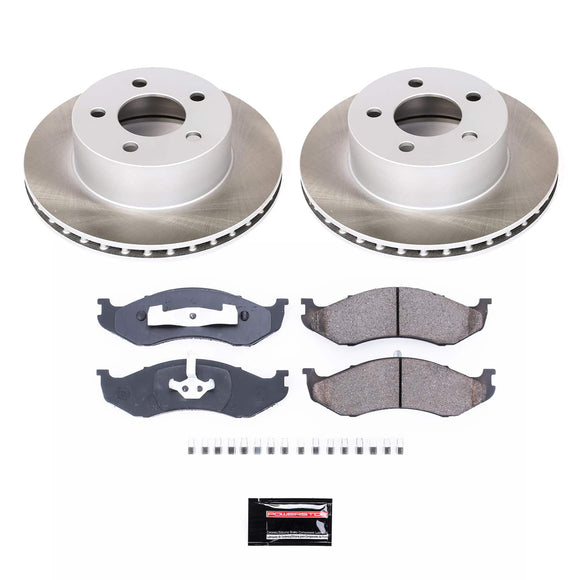 PowerStop Semi-Coated Rotor and Low-Dust Ceramic Brake Pad Kit