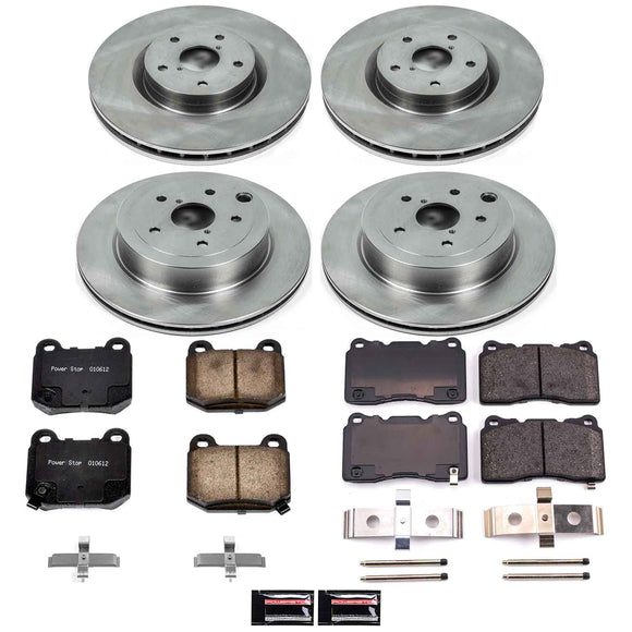 PowerStop OE Stock Replacement Low-Dust Ceramic Brake Pad and Rotor Kit