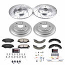 PowerStop Z36 Ceramic Brake Pads with Drilled Slotted Rotors and Drum Shoe Kit