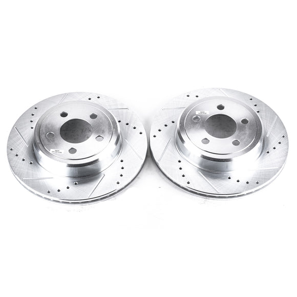 PowerStop Evolution Drilled Slotted Rotors Pair Rear For Dodge Magnum