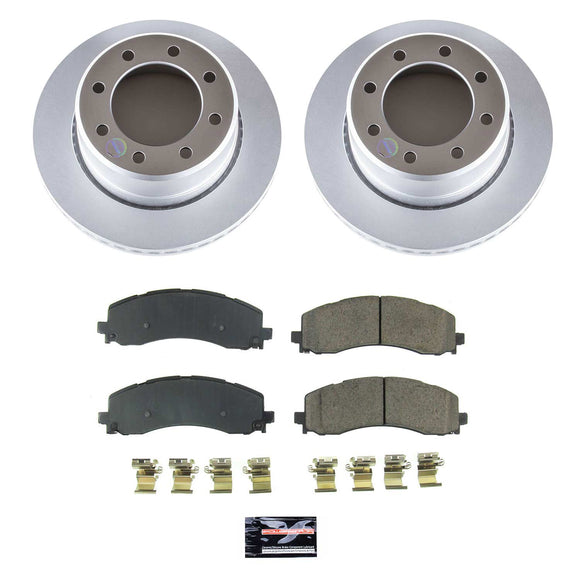 PowerStop Genuine Geomet Coated Rotor and Low-Dust Ceramic Brake Pad Kit
