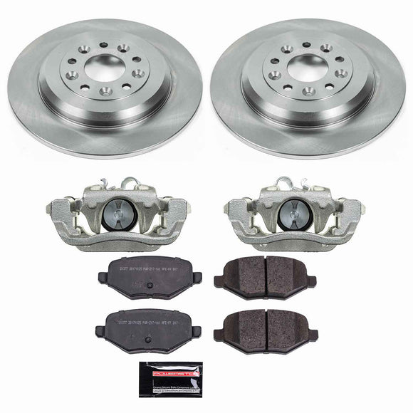 PowerStop OE Stock Replacement Low-Dust Ceramic Brake Pad, Rotor and Caliper Kit