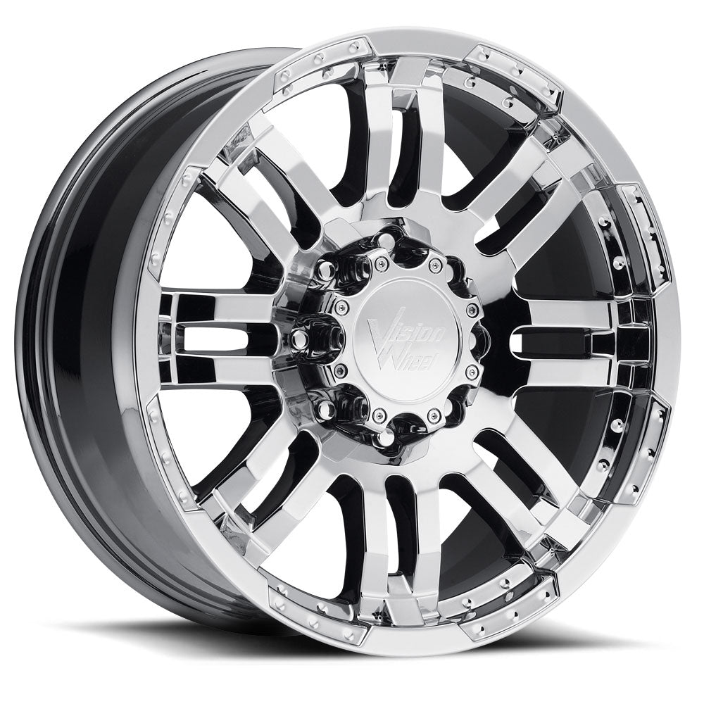 16x8 Vision 375 Warrior Chrome 8x165.1 8x6.5 ET-6 Wheel Rim - 0