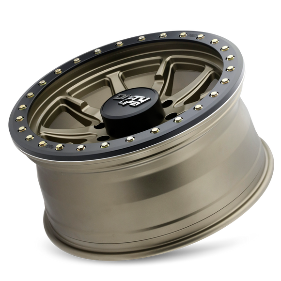 17x9 Dirty Life Dt-2 Satin Gold W/Simulated Ring 5x127 ET-12 wheel/rim