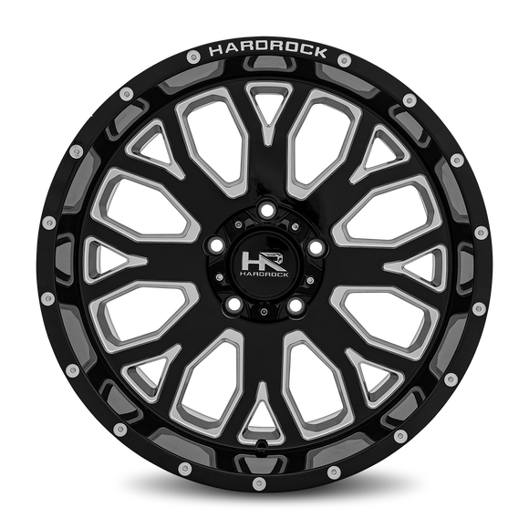 20x10 Hardrock Slammer XPosed Gloss Black Milled 8x165.1 ET-19 wheel/rim
