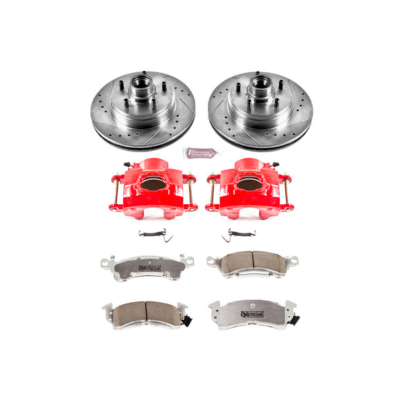 PowerStop Z26 Street Performance Ceramic Brake Pad, Drilled Slotted Rotor, and C