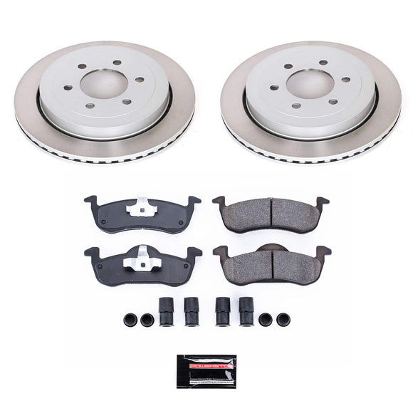 PowerStop Semi-Coated Rotor and Low-Dust Ceramic Brake Pad Kit