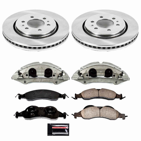 PowerStop OE Stock Replacement Low-Dust Ceramic Brake Pad, Rotor and Caliper Kit